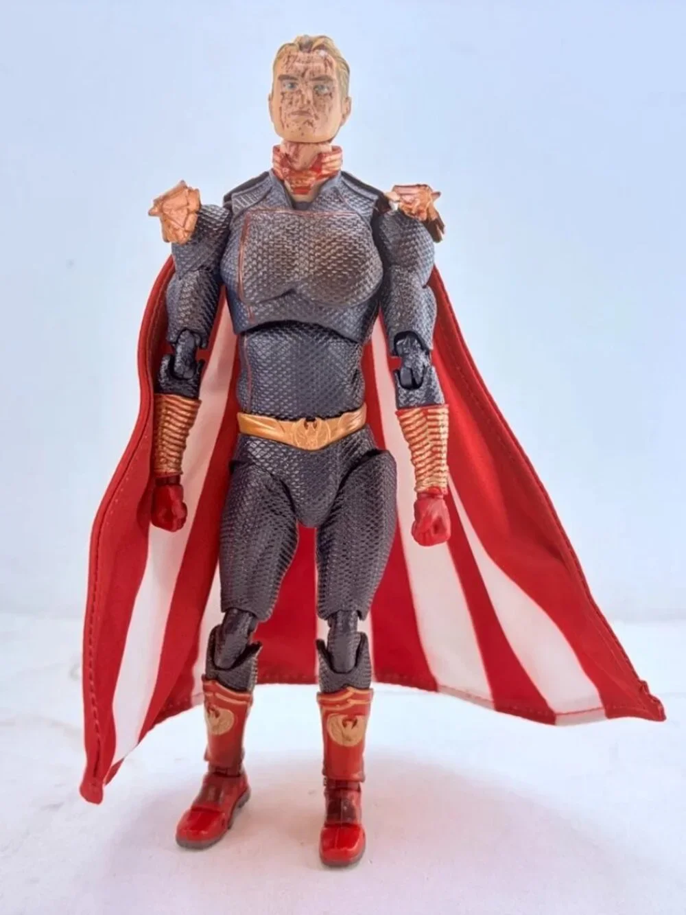 Homelander The Boys #269 Blood Splatter Ver. Figure w/Accessory Stand Toy